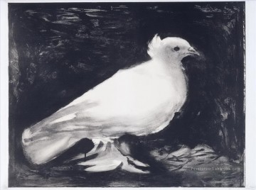  col - Oiseau de colombe cubisme noir et blanc Pablo Picasso